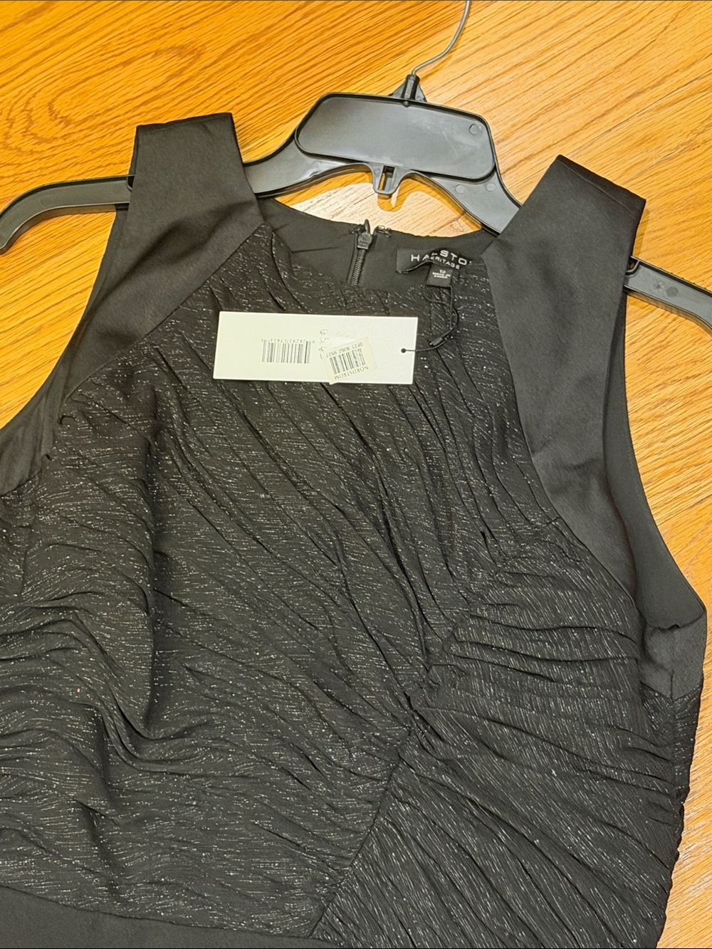 H by Halston Black Textured Bodice Sheath Dress - Picture 2 of 4